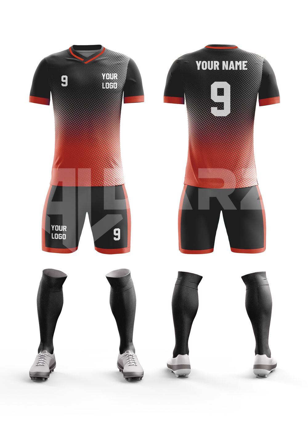 Custom Soccer Uniform Kit – Golden Fade Edition | Al Darz Custom Wear SCA-1