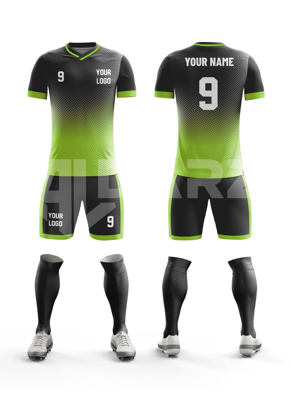 Custom Soccer Uniform Kit – Golden Fade Edition | Al Darz Custom Wear SCA-1