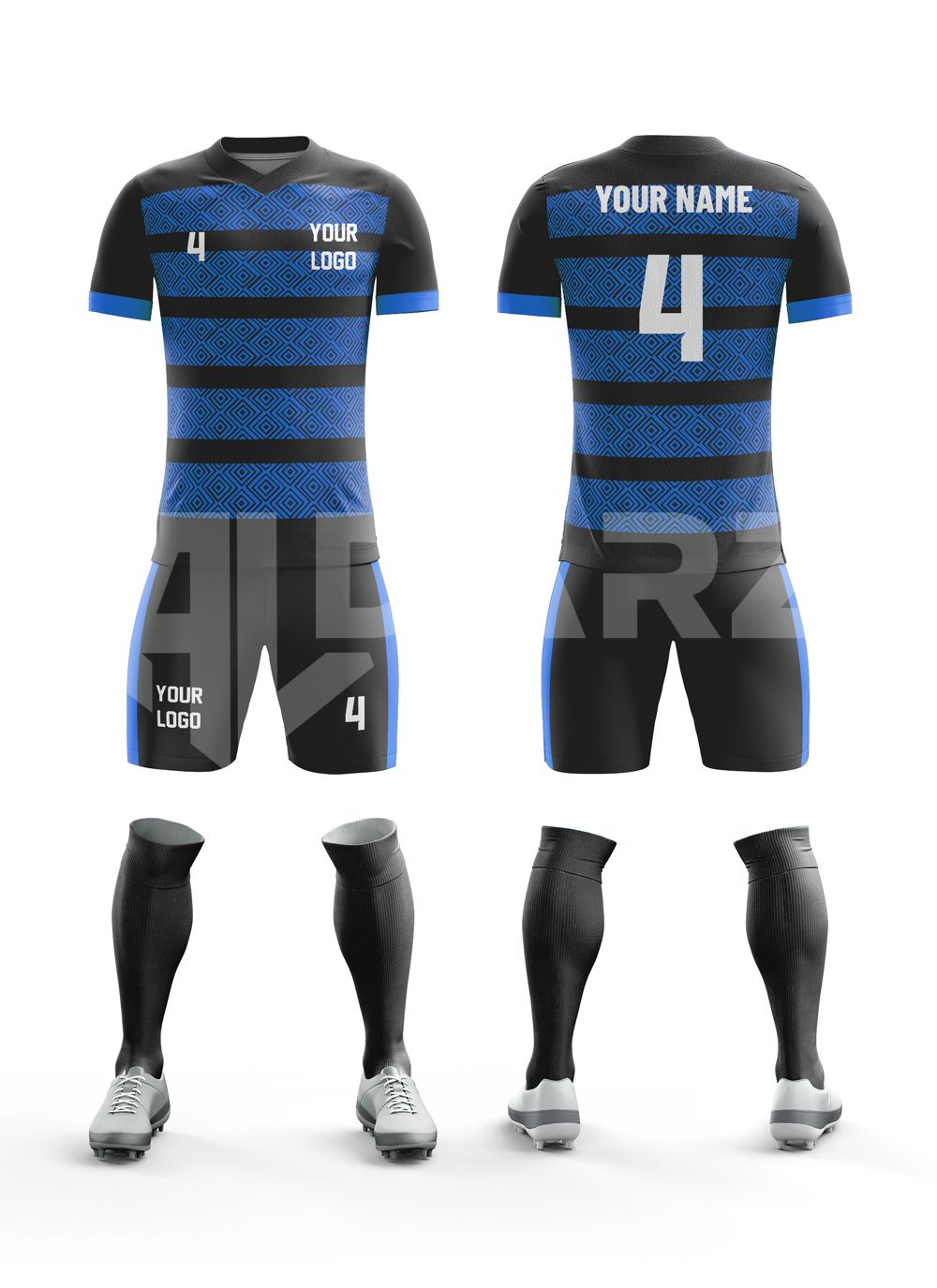 Custom Soccer Uniform Kit – Black Golden Legacy Edition | Al Darz Custom Wear SCA-5