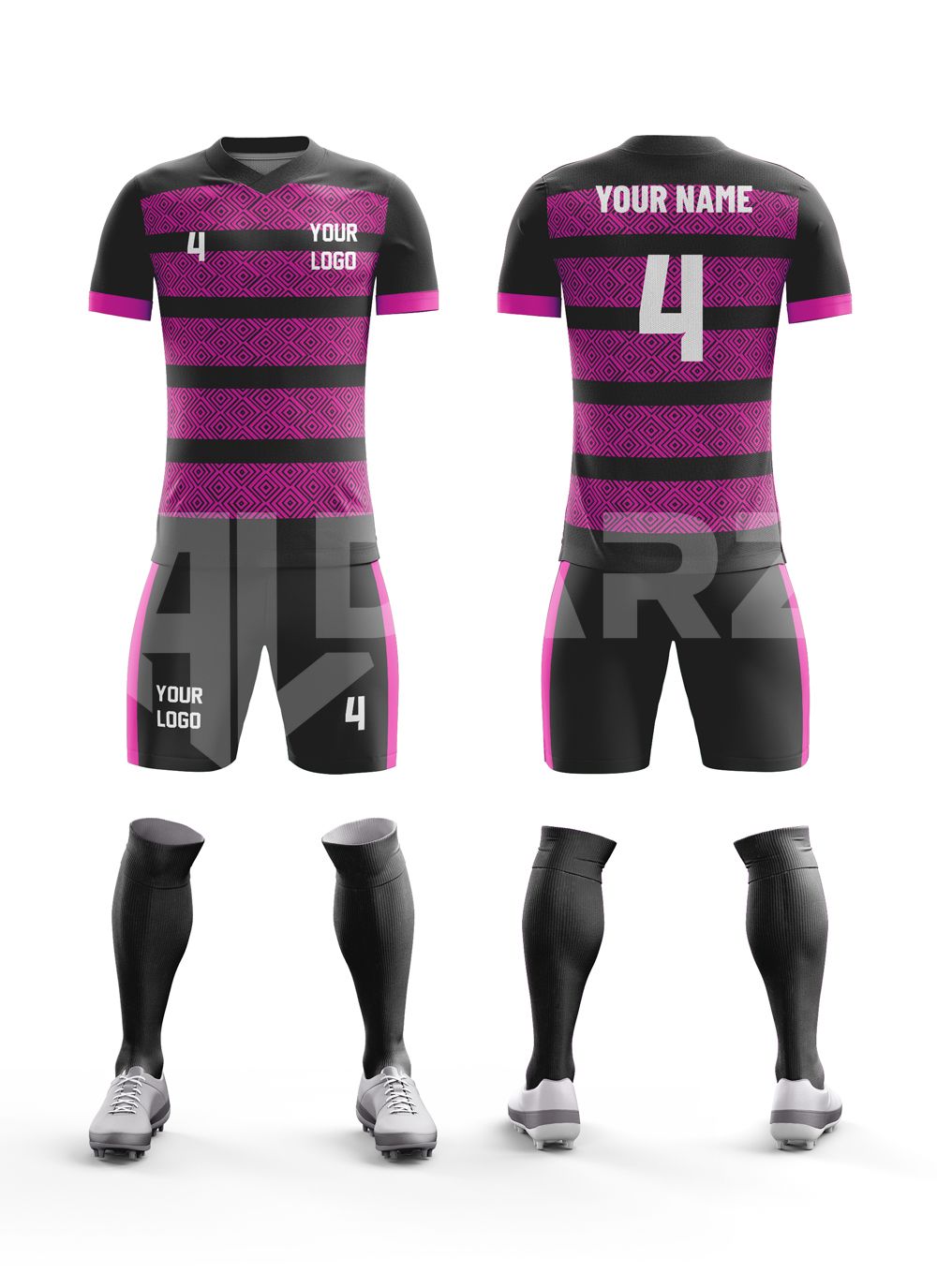 Custom Soccer Uniform Kit – Black Golden Legacy Edition | Al Darz Custom Wear SCA-5