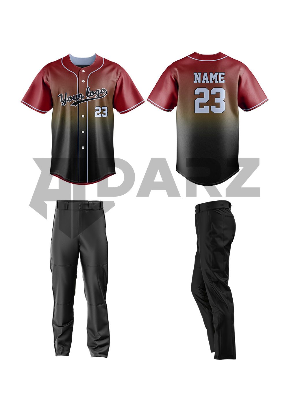 Custom Baseball Uniform – Teal Midnight Gradient Edition BRS-1