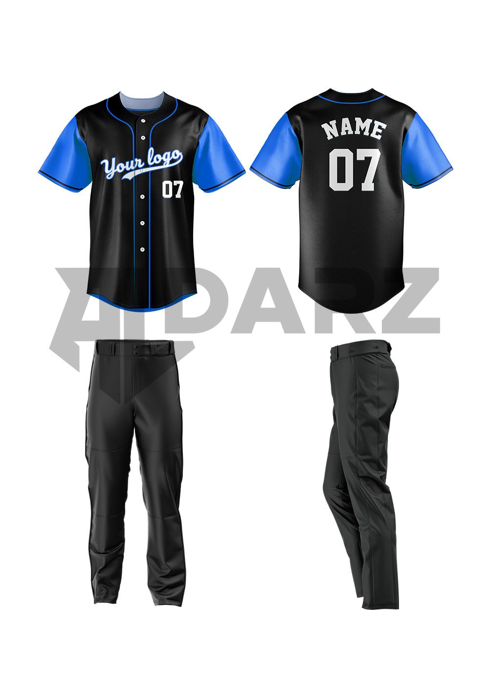 Custom Baseball Uniform – Black & Gold Classic Edition BRS-2
