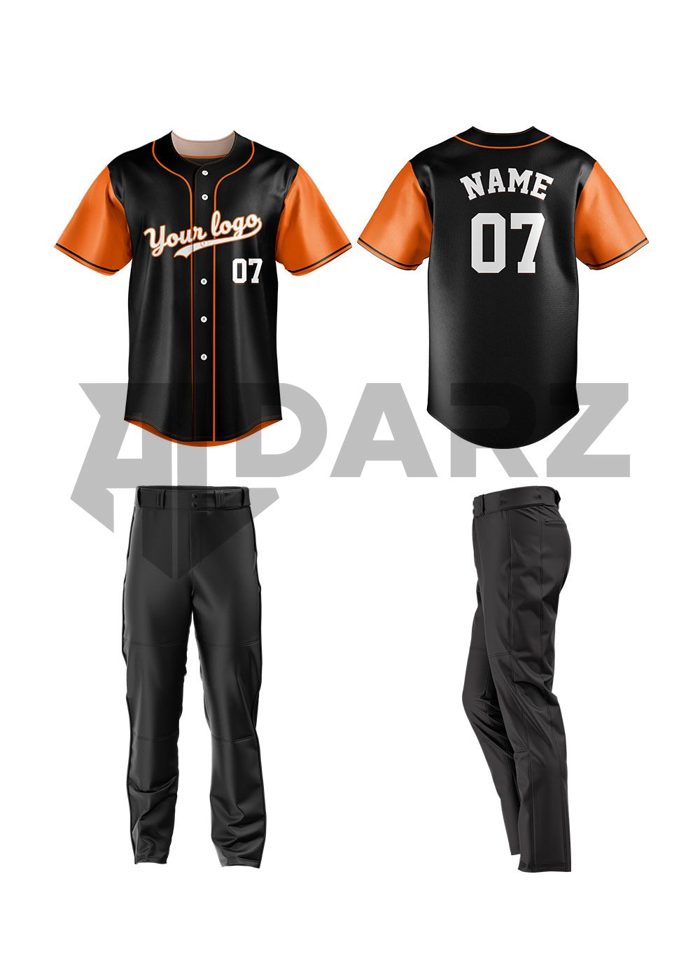 Custom Baseball Uniform – Black & Gold Classic Edition BRS-2