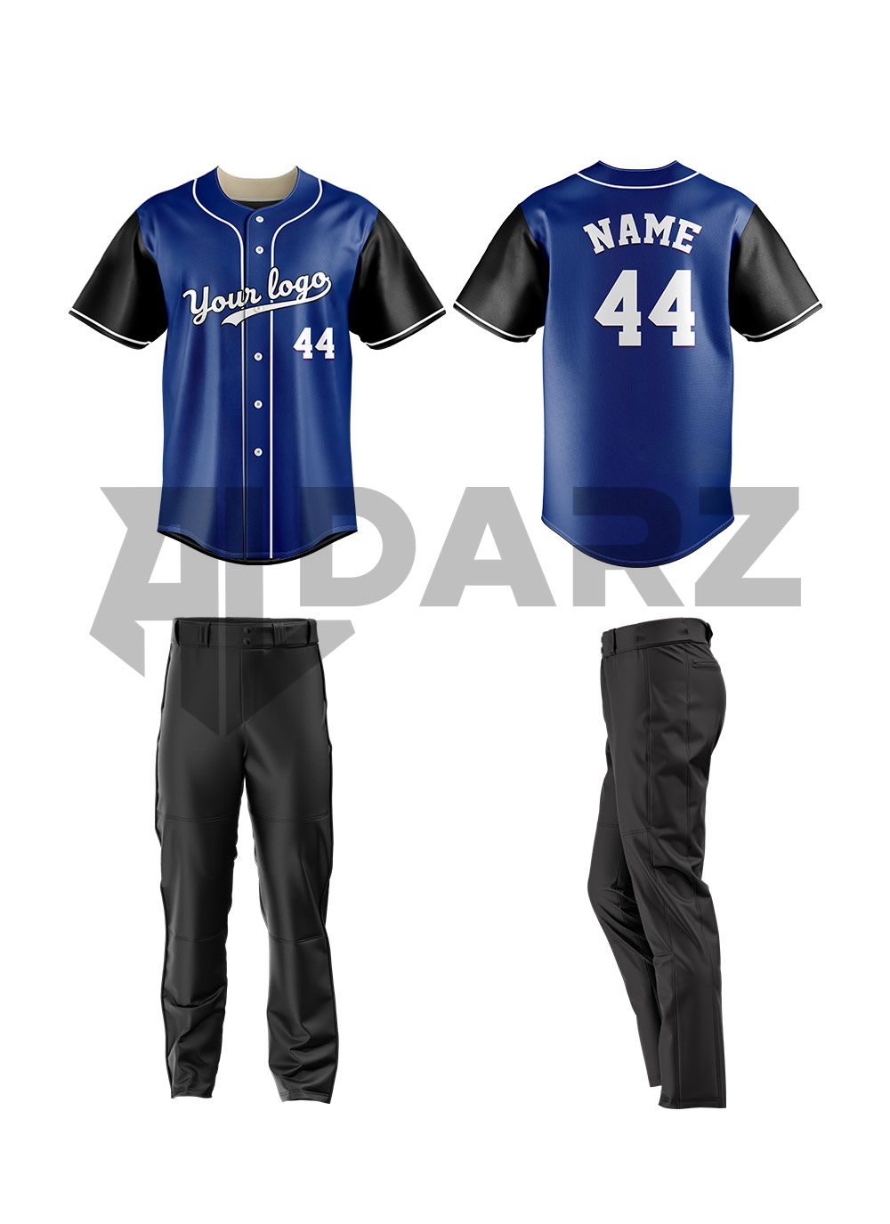 Custom Baseball Uniform – Pro Blue & Black Edition BRS-5