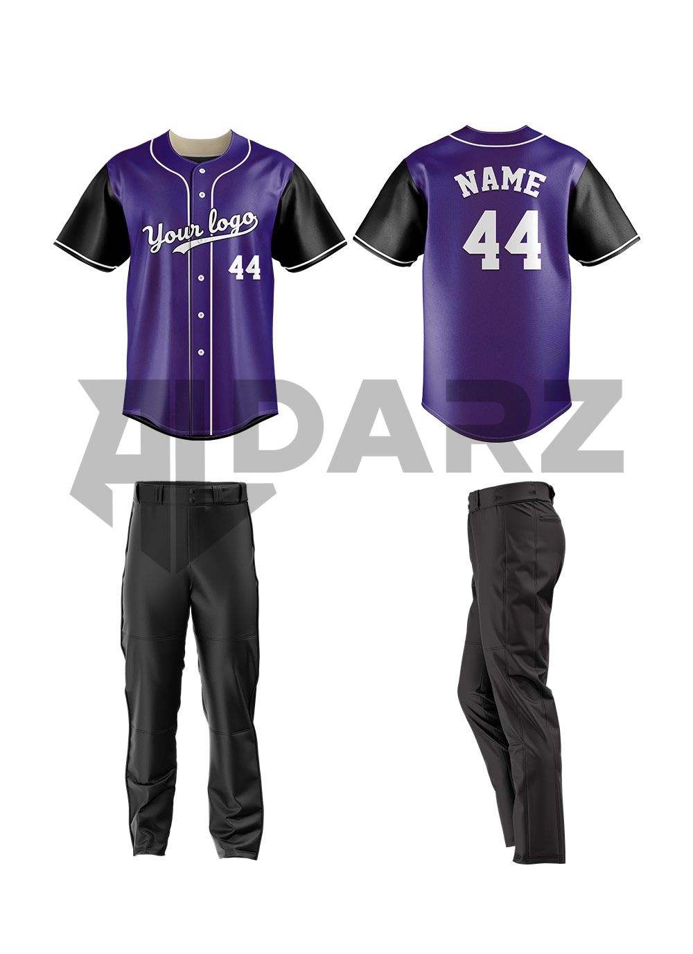 Custom Baseball Uniform – Pro Blue & Black Edition BRS-5