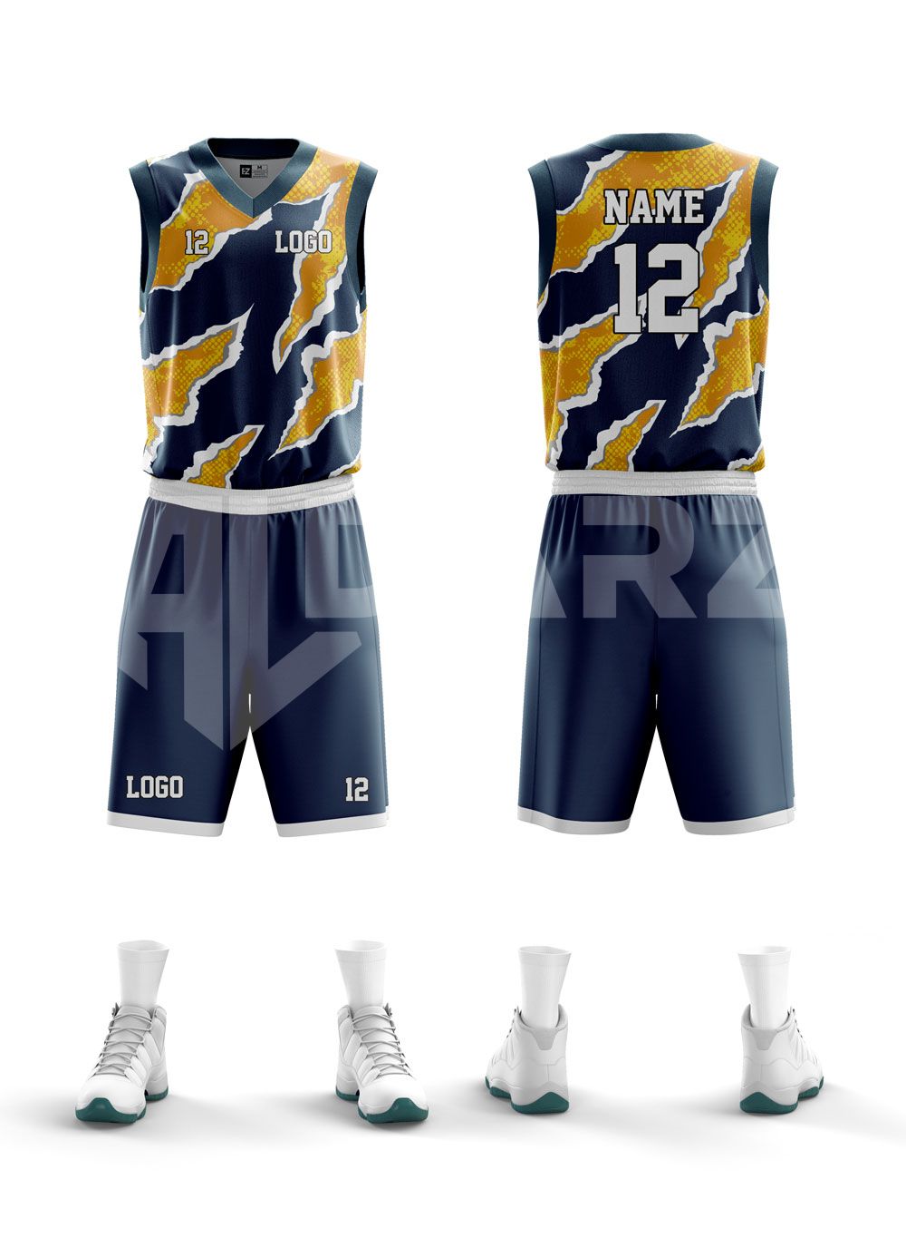 Custom Basketball Jersey – Volt Charge Edition | Al Darz Custom Wear UAE BKB-1
