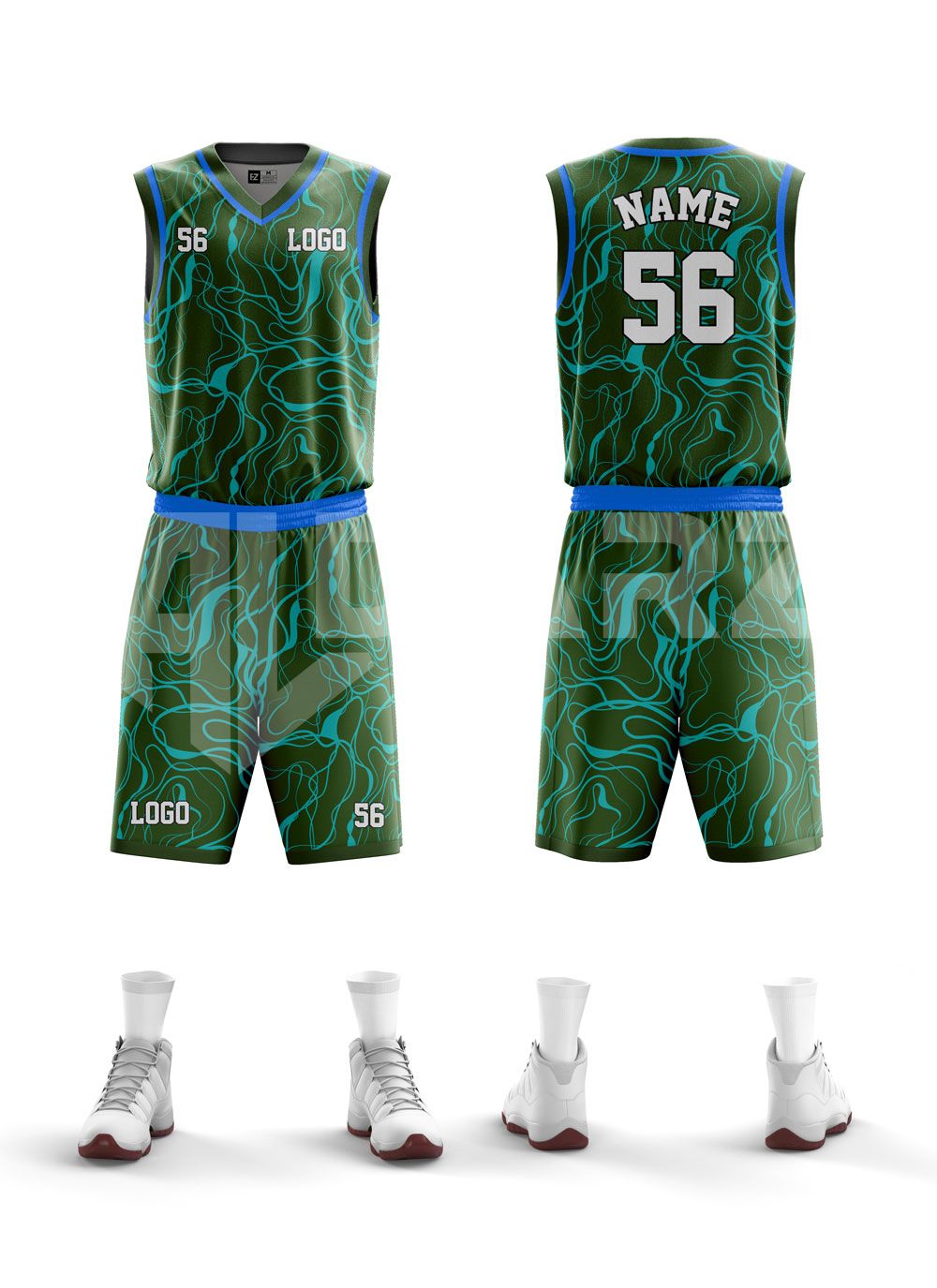 Custom Basketball Jersey – Wave Motion Edition | Al Darz Custom Wear UAE BKB-5
