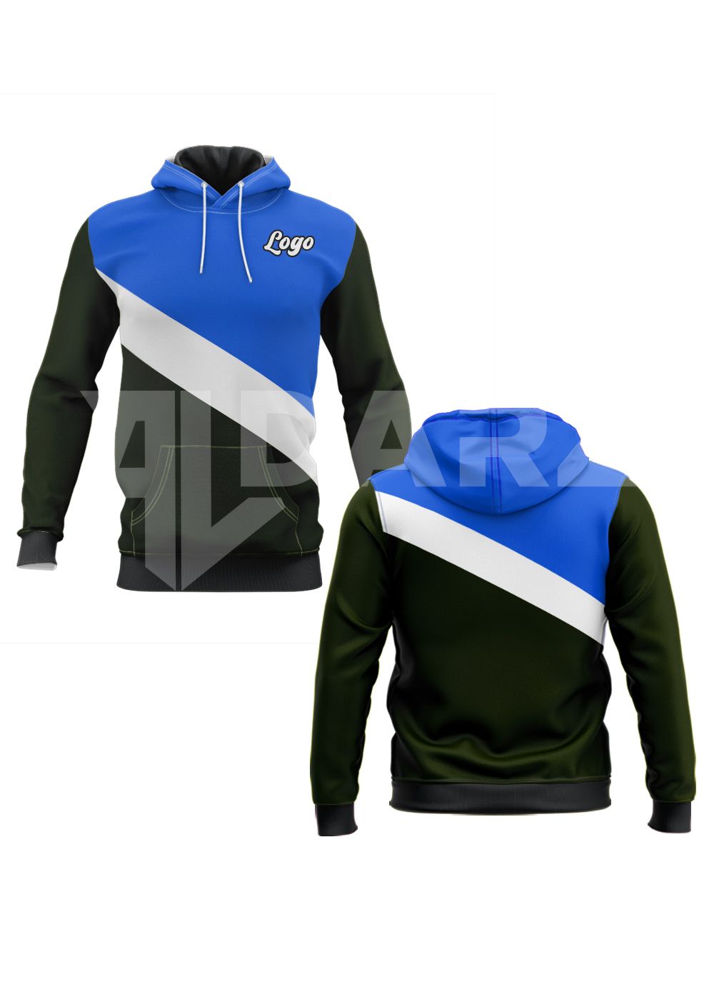 Custom Diagonal Stripe Athletic Hoodie HDA-3