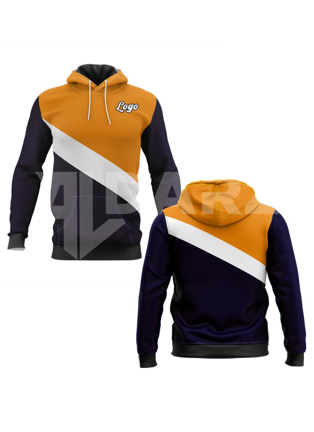 Custom Diagonal Stripe Athletic Hoodie HDA-3