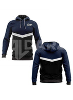 Custom Navy & Black V-Stripe Team Hoodie – Performance Design HDA-5