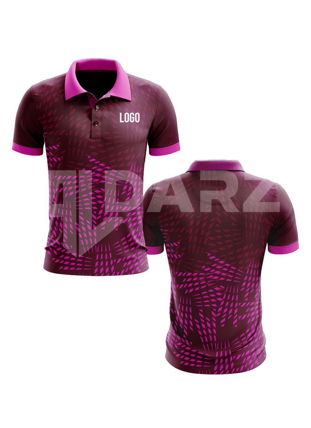 Custom Maroon & Magenta Polo Shirt – Personalized Sublimated Team & Corporate Polo PLS-3