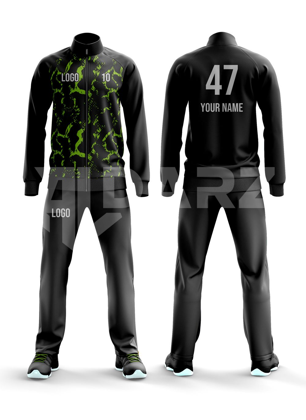 Custom Team Warmup Tracksuit – Neon Rift Edition | Al Darz Custom Wear TWS-3