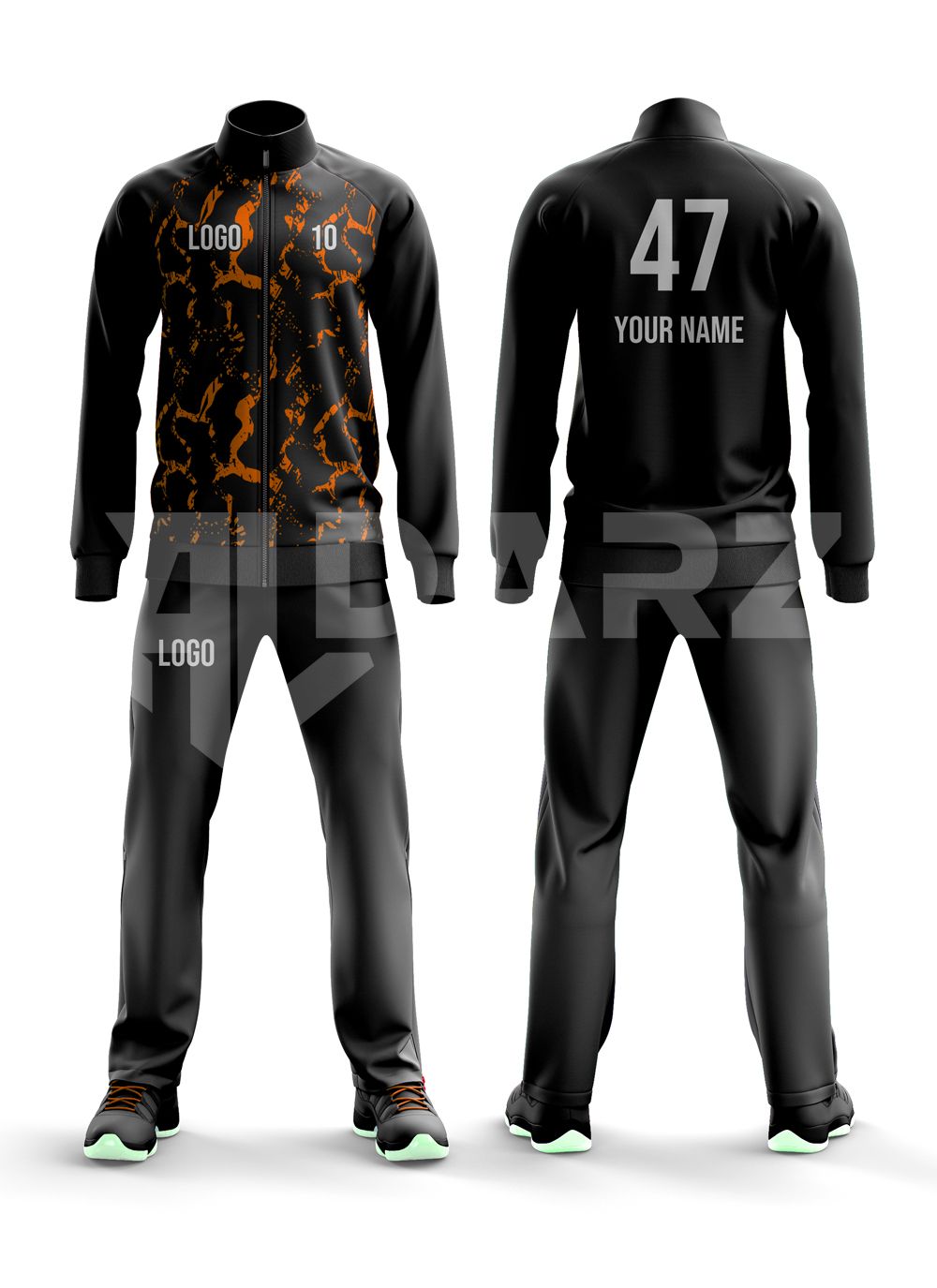 Custom Team Warmup Tracksuit – Neon Rift Edition | Al Darz Custom Wear TWS-3