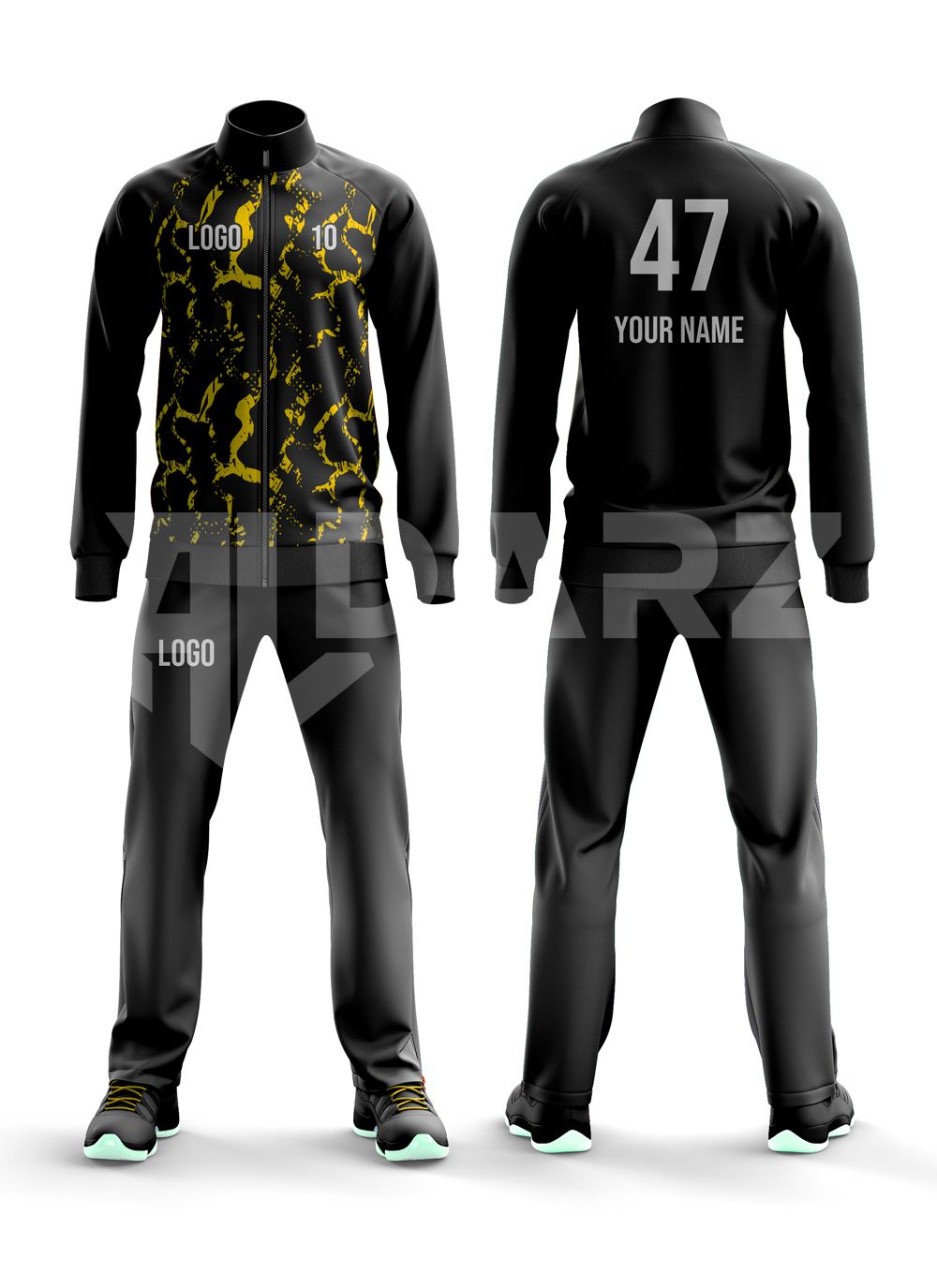 Custom Team Warmup Tracksuit – Neon Rift Edition | Al Darz Custom Wear TWS-3